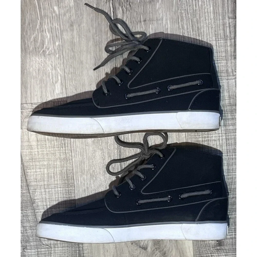 Polo Ralph Lauren Lander Chukka Hi Top Canvas Boots Shoes Size 8D Black